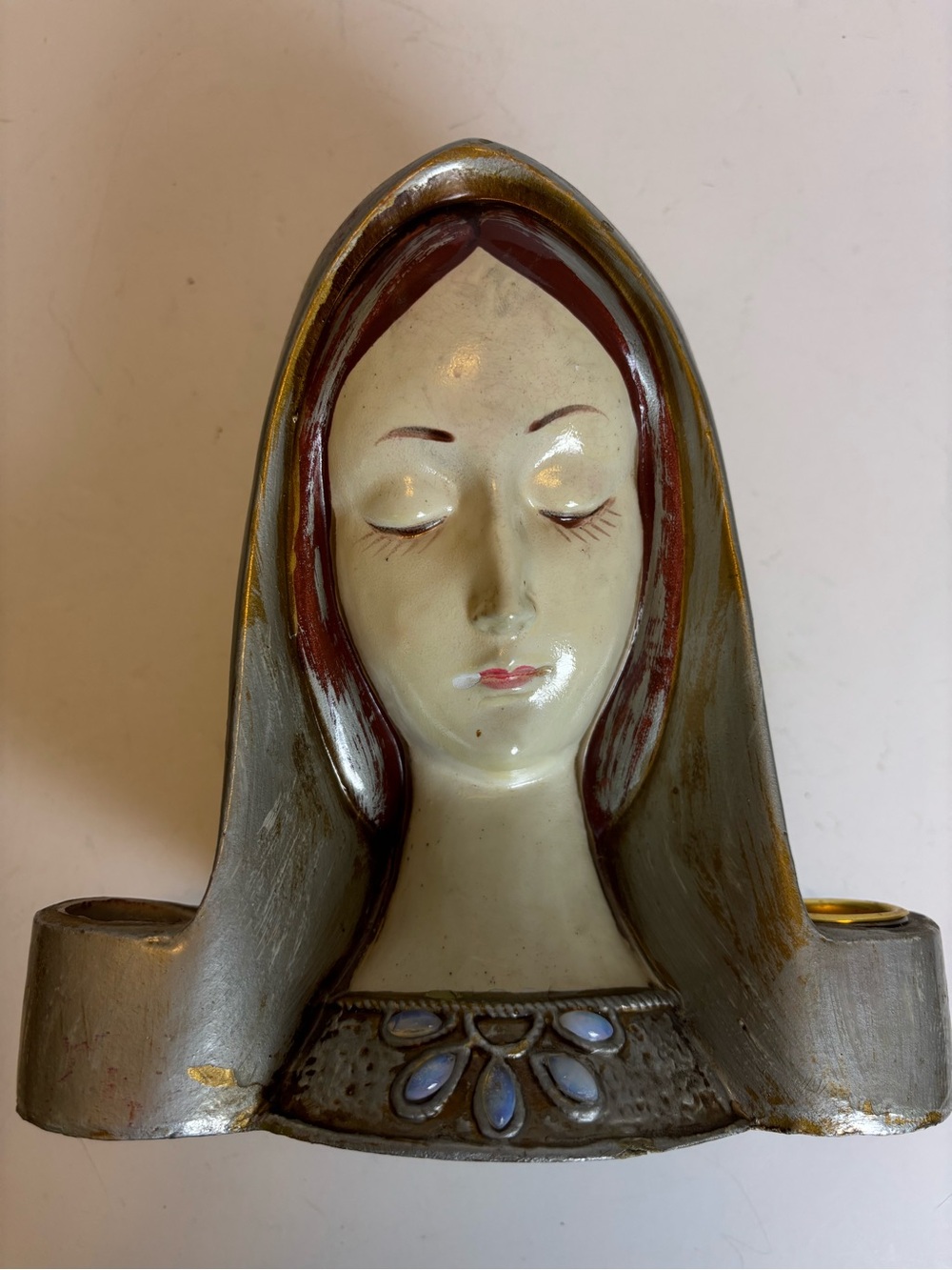 Kurt Adler Designs Virgin Mary/Madonna Candle Holder/Vase-Japan-VTG-60’s